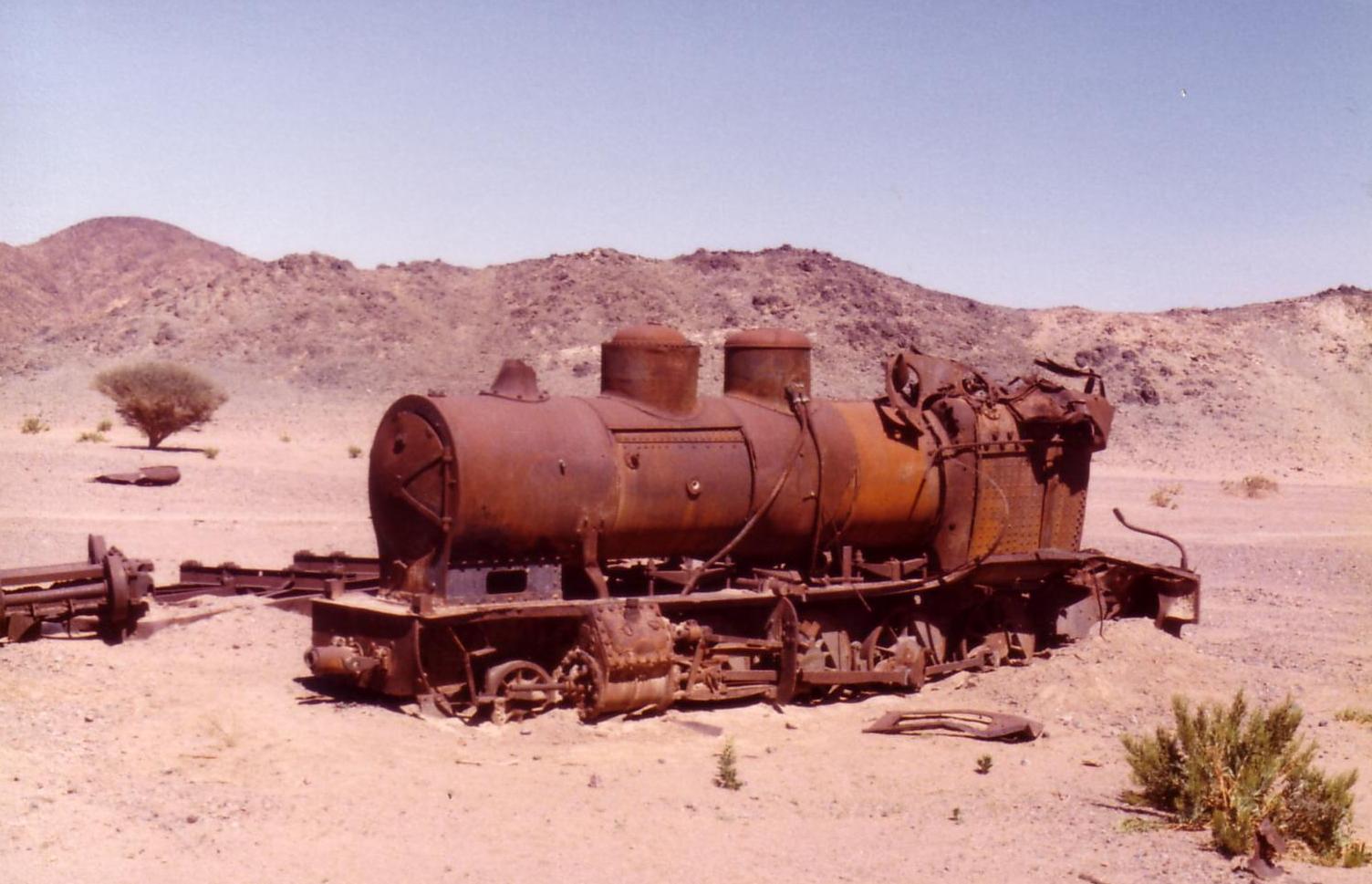 Hejaz Railway train blown off track