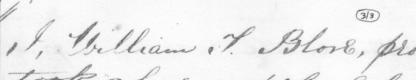 William Thomas Brewster Blore's signature in 1882