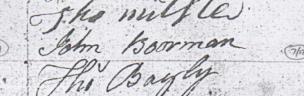 John Boorman's signature in 1785