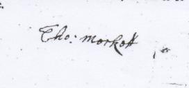 Thomas Mockett's signature in 1726