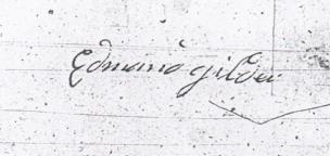 Edmund Gilder's signature in 1716
