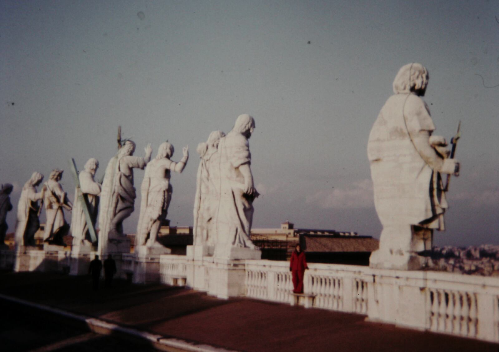 Statues of saints on the roof of St Peter's Basilica, Rome