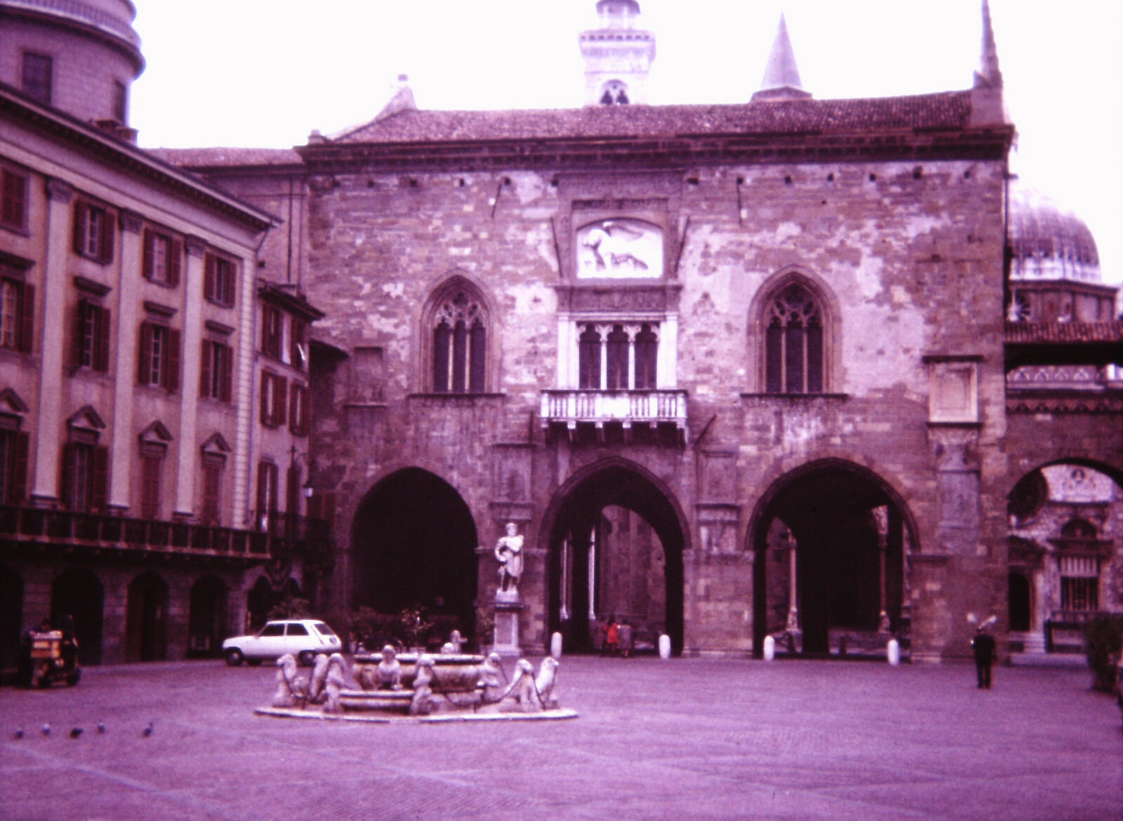 Piazza Vecchia, the 'old square', in Bergamo Alto, Italy