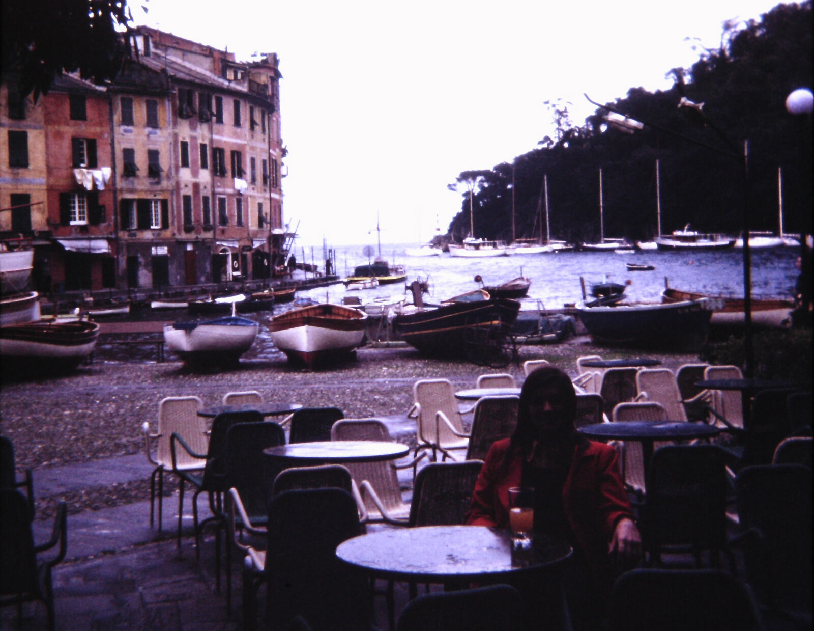 Breakfast by the harbour in Portofino, Italy