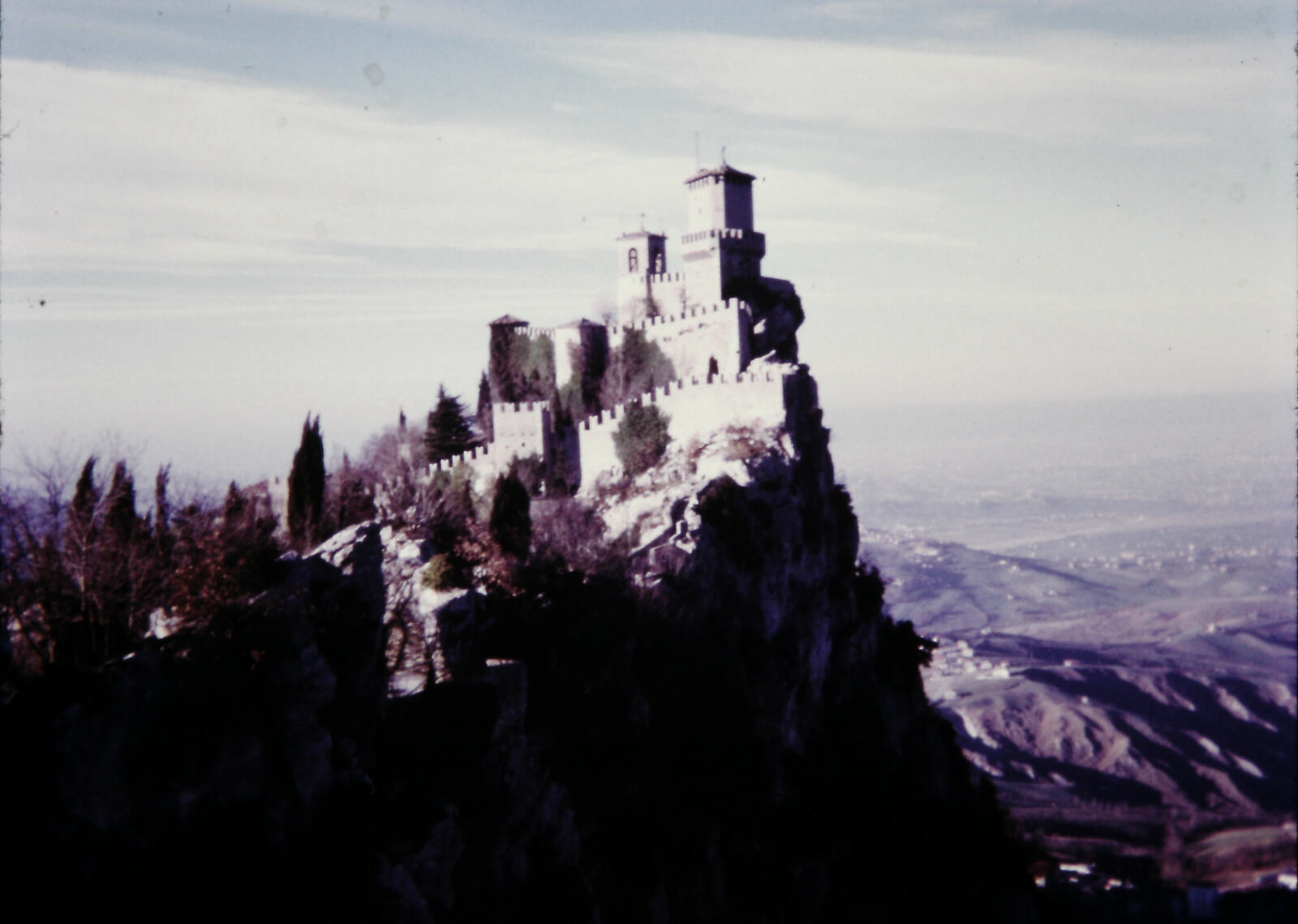 The first tower in San Marino city walls, seen from the second one