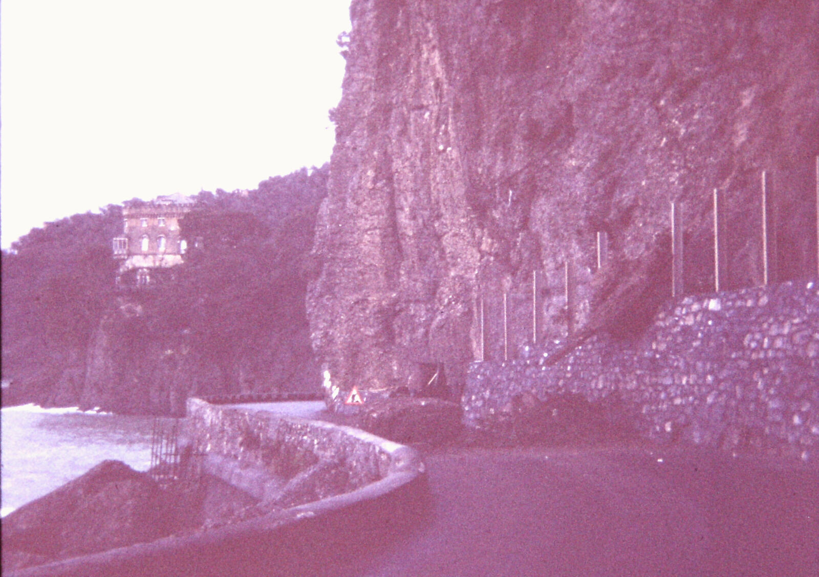 The blocked road from Santa Margherita to Portofino, Italy