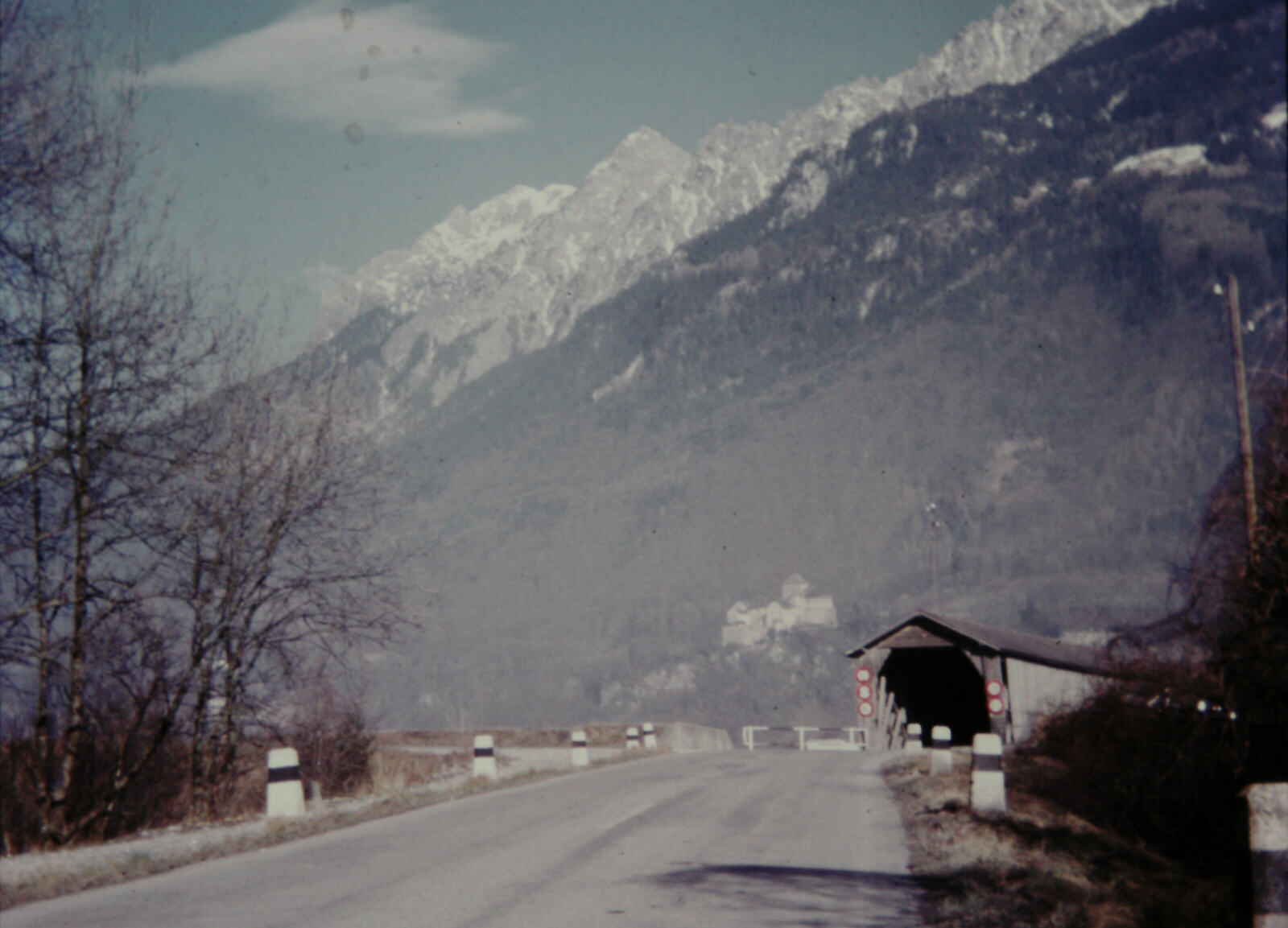 The wooden bridge from Liechtenstein to Switzerland