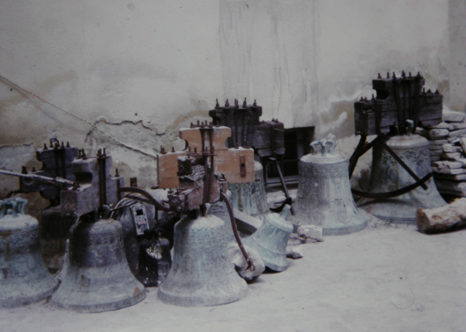 Church bells at the back of the museum in Durres, Albania