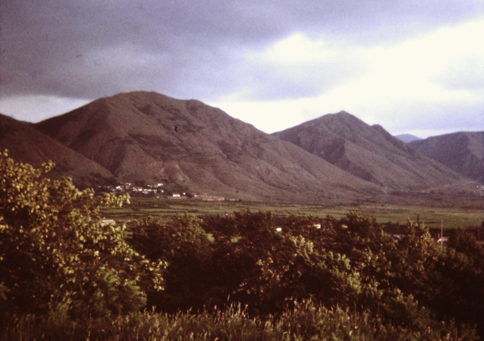 Dark, brooding hills near Korca in Albania