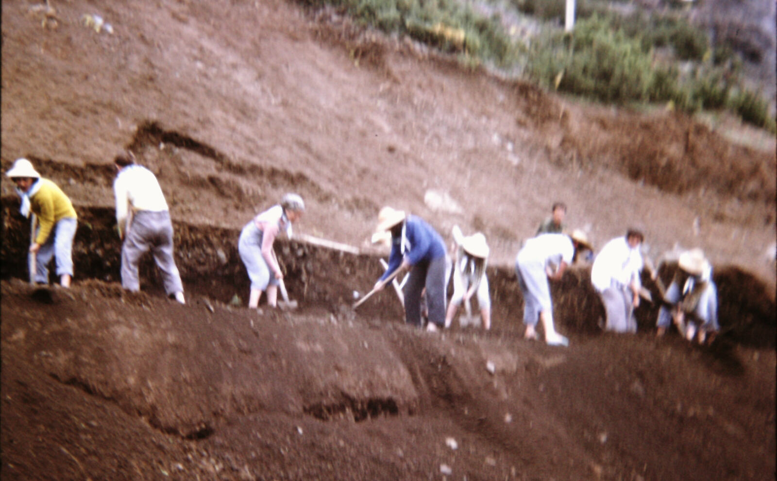 'Student volunteers' repairing the road in Albania