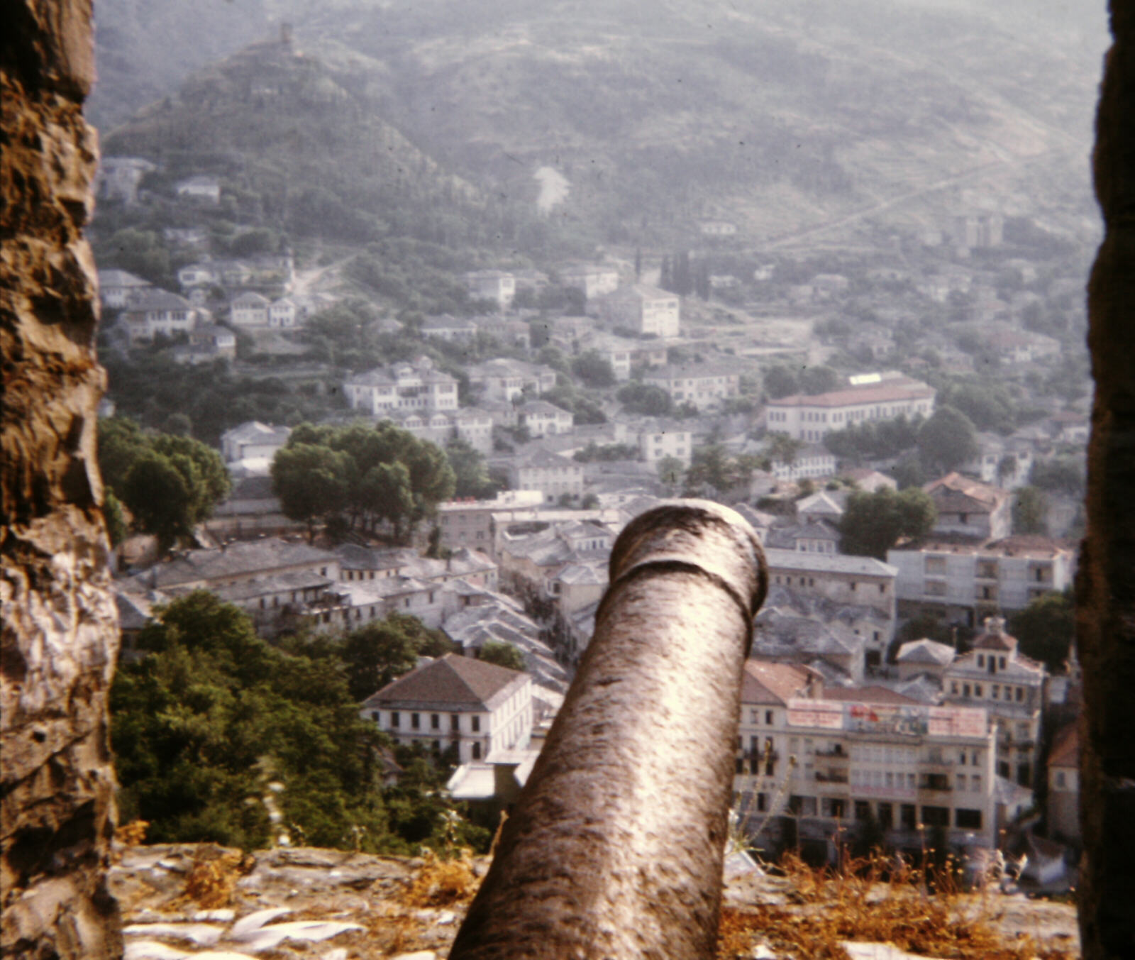 View of Gjirokaster from the castle, Albania