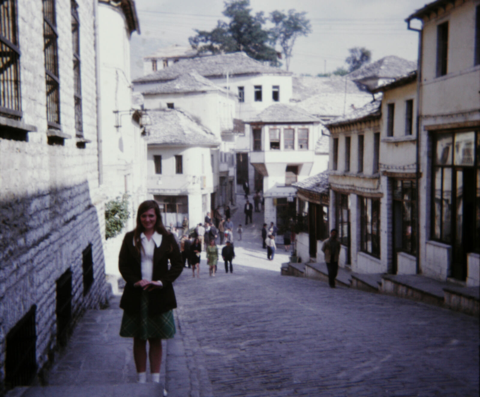 One of the main streets in Gjirokaster, Albania