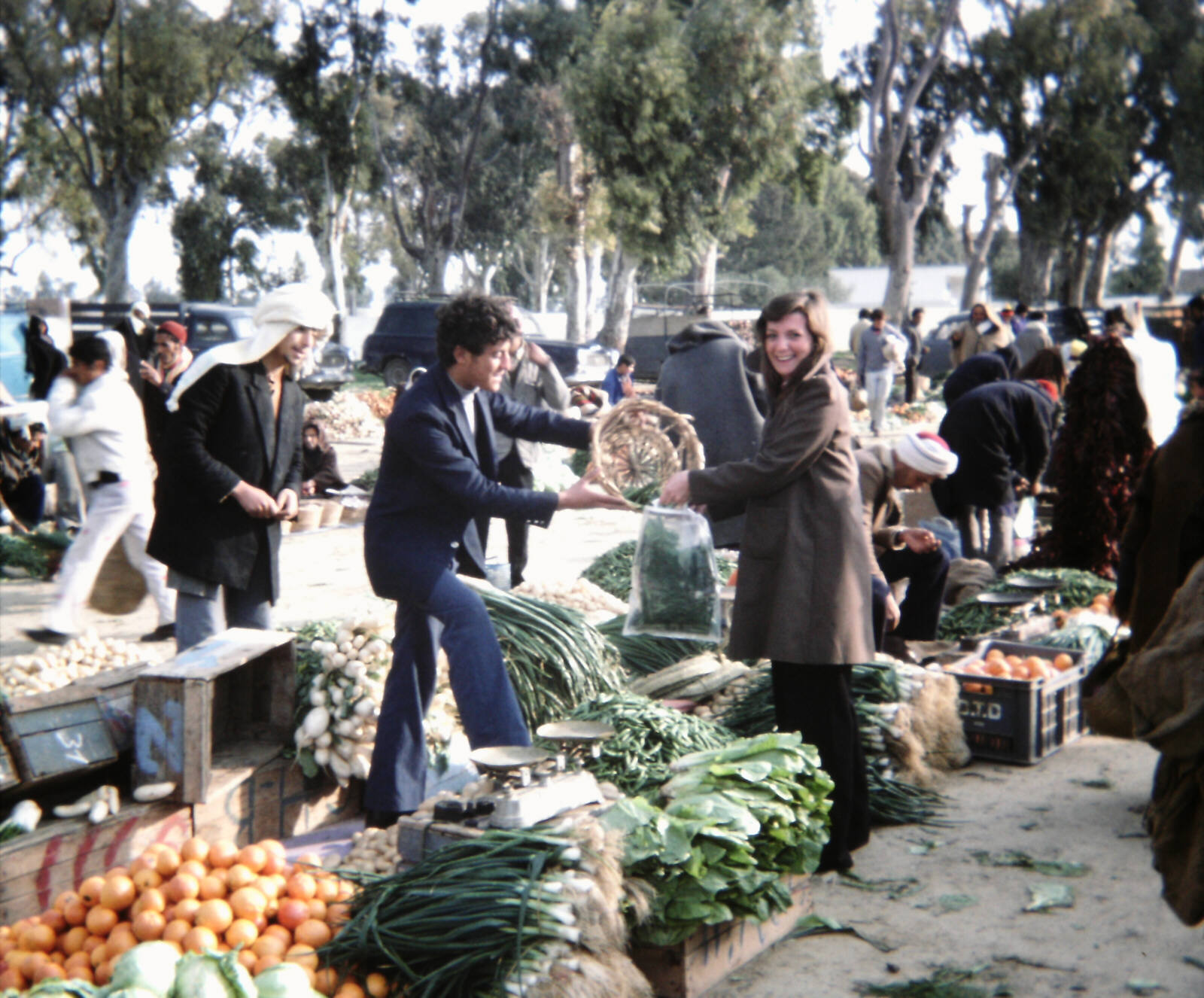 Buying peas in the market at Enfidaville in Tunisia