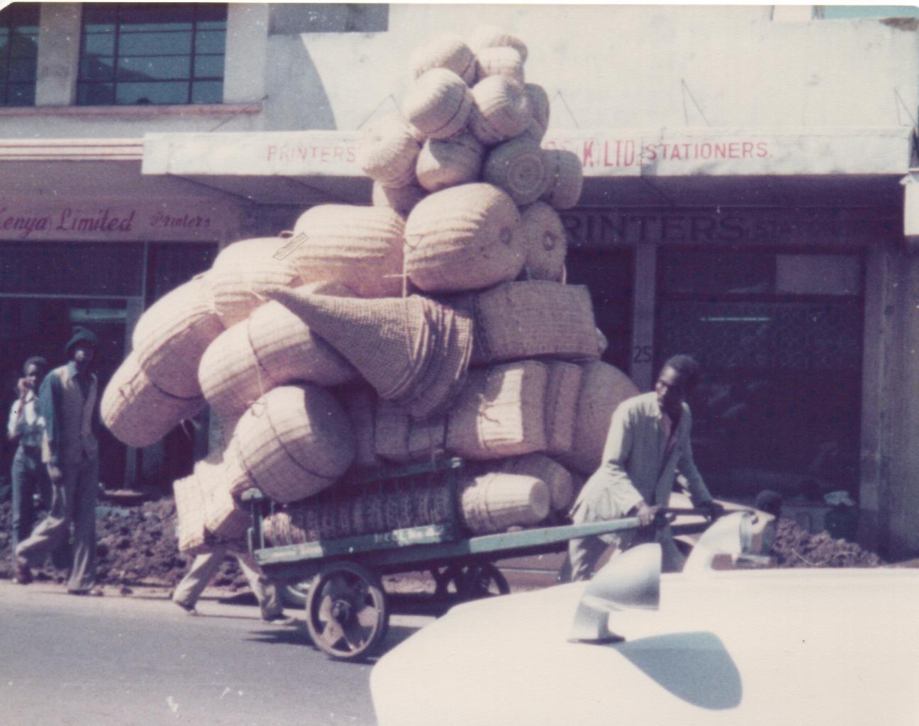 Basket-seller's barrow in Nairobi, Kenya