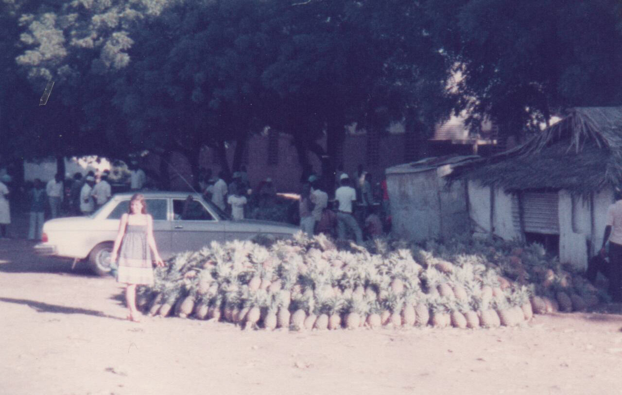 Pineapples in the market at Malindi, Kenya