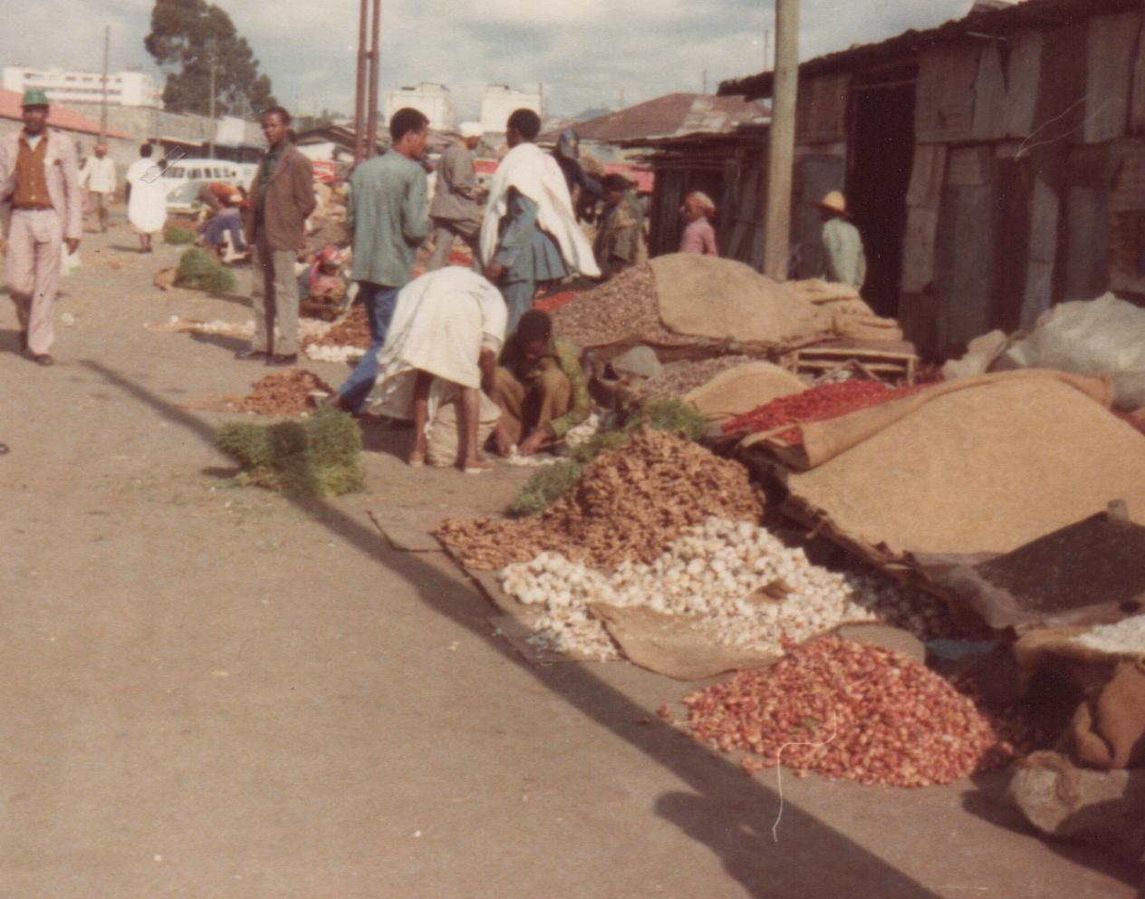 Spice stalls in Addis Ababa market, Ethiopia