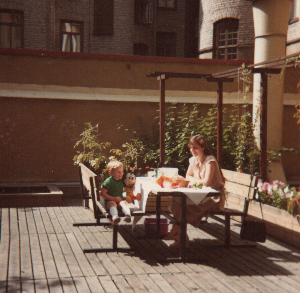 Tea party on the roof in Stockholm