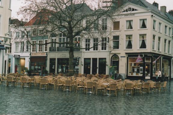 Rainy cafe in Breda, Netherlands