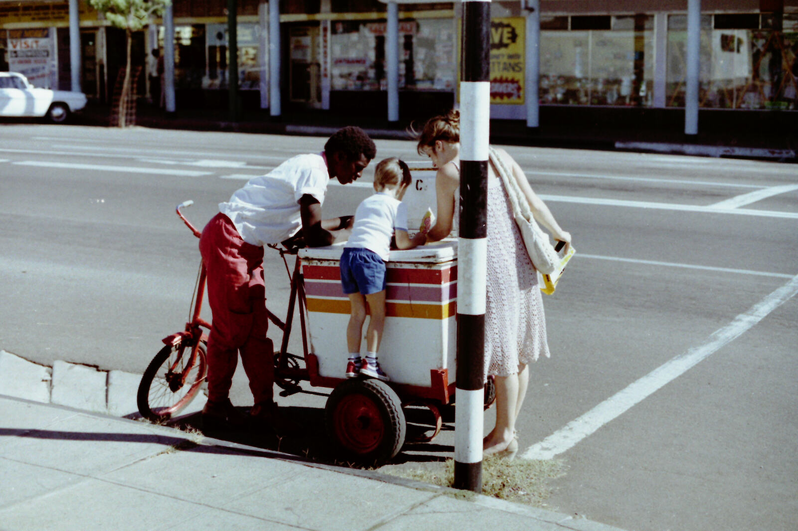 A stop for ice cream on the street in Bulawayo, Zimbabwe