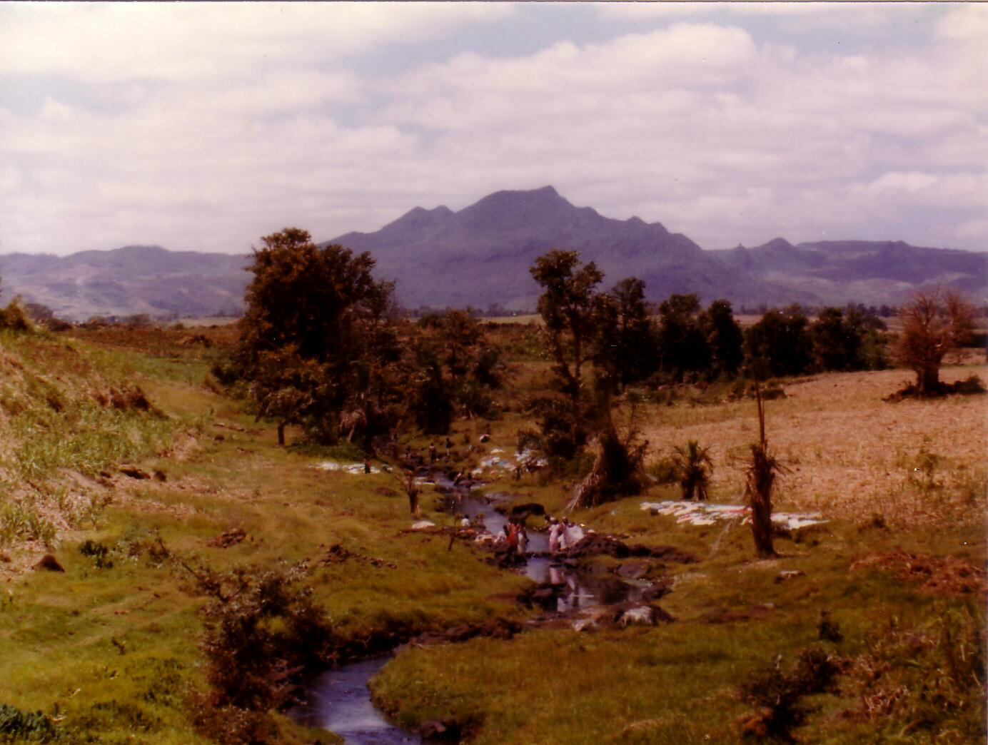 Washday in the river near Arsenal, Mauritius