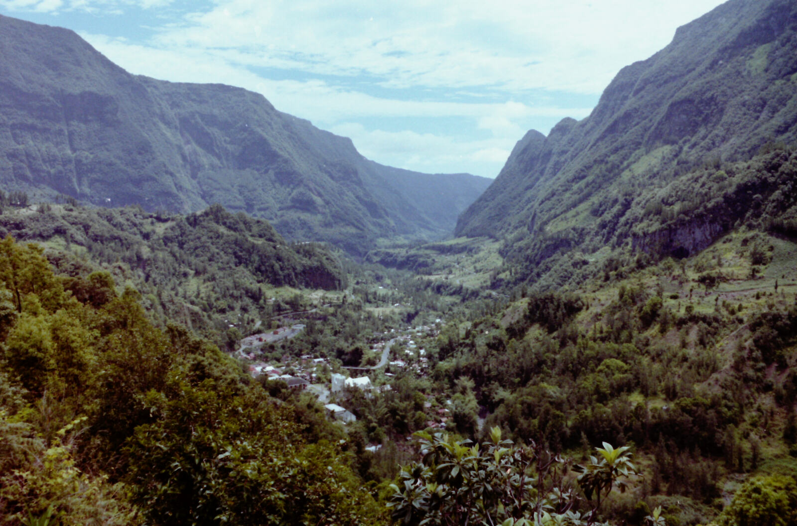 Salazie town in the Cirque de Salazie on Runion Island