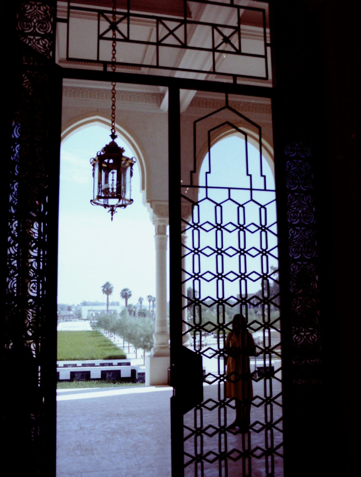 The main entrance in the royal guest house in Nasriyah, Riyadh, Saudi Arabia