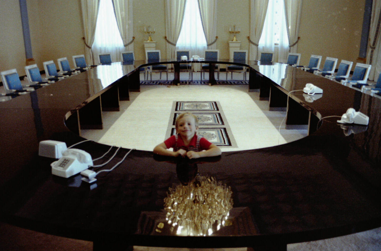 View from the king's chair in the conference room in the new royal guest house in Nasriyah, Riyadh, Saudi Arabia