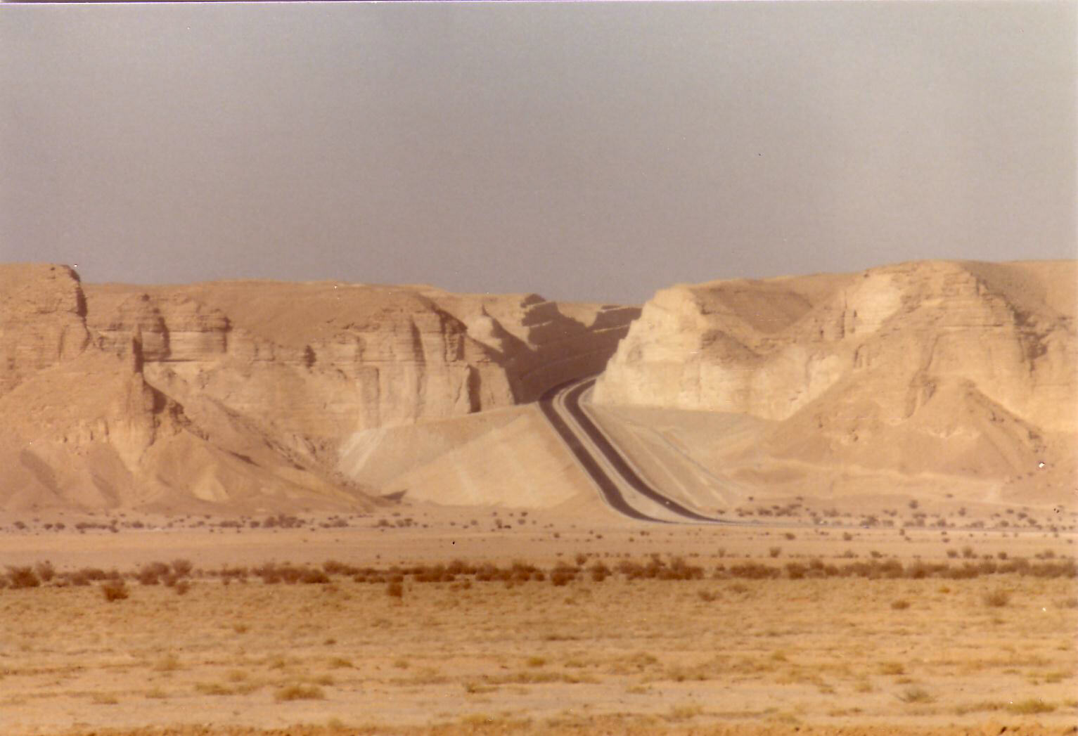 The new road up the escarpment near Riyadh, July 1981