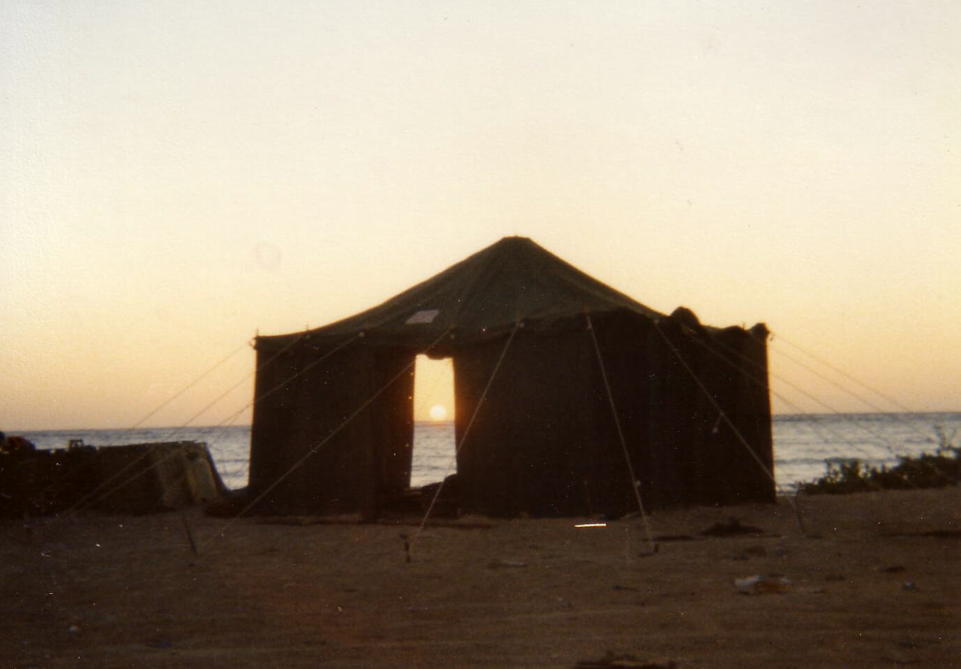 Camp on the beach north of Jeddah, Saudi Arabia