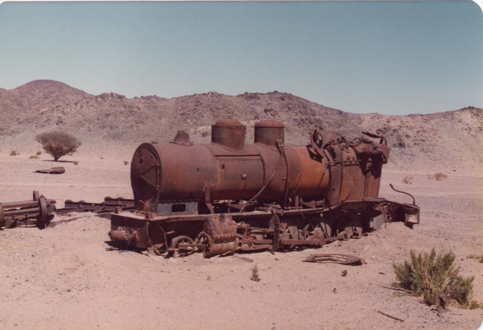 Turkish troop train blown up in 1917 near Tuwayrah, Saudi Arabia