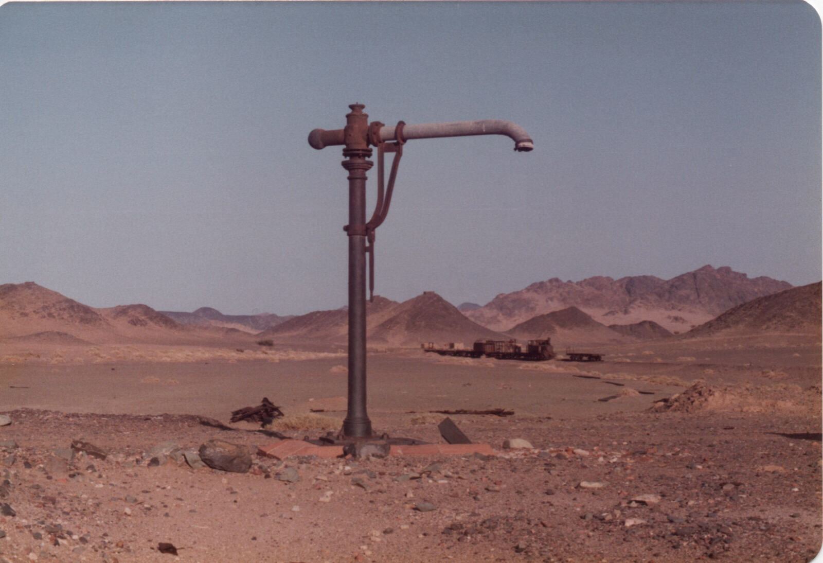 The train in the siding at Hadiyah station, Hijaz railway, Saudi Arabia