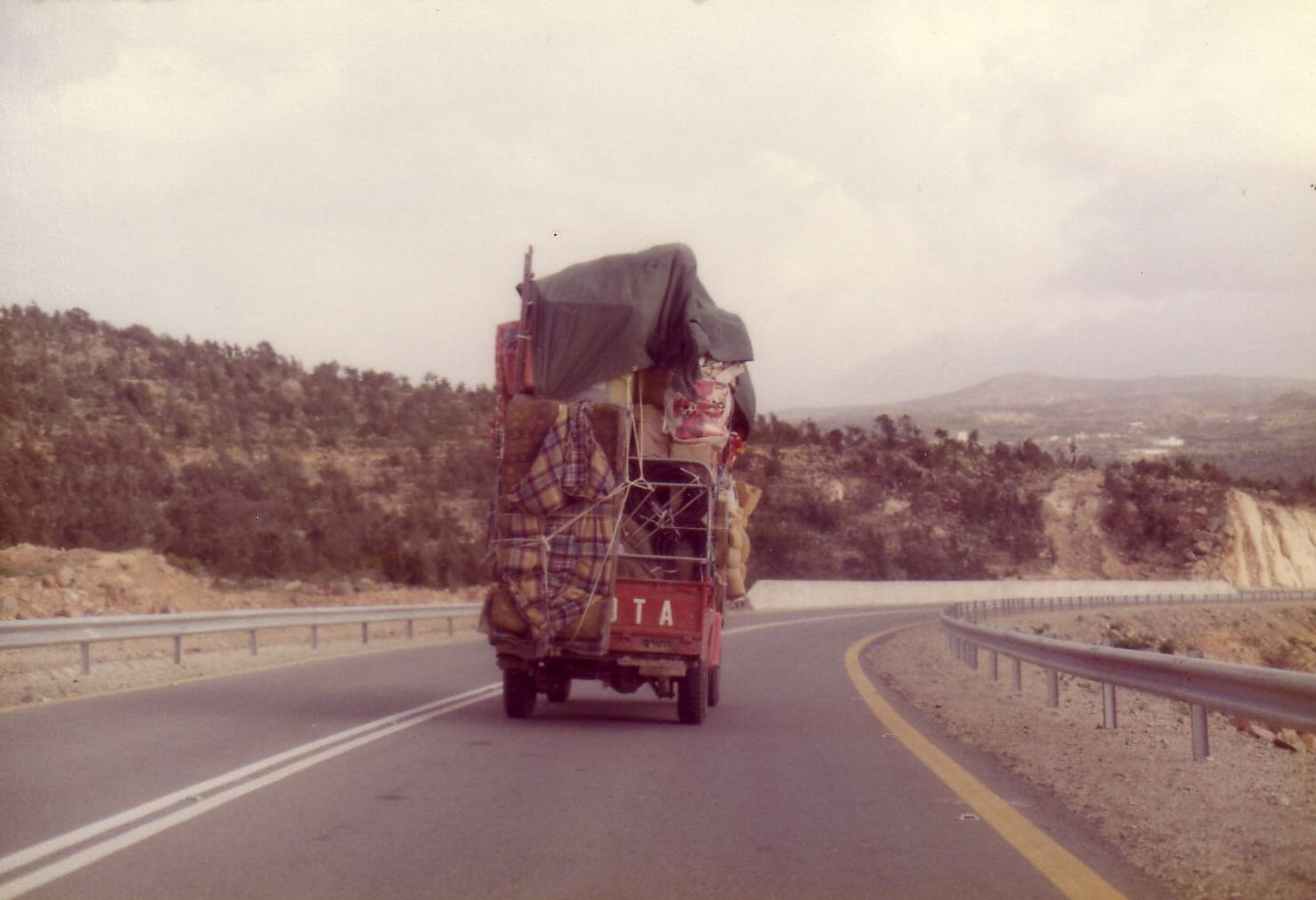 A laden truck on the escarpment between Taif and Abha, Saudi Arabia