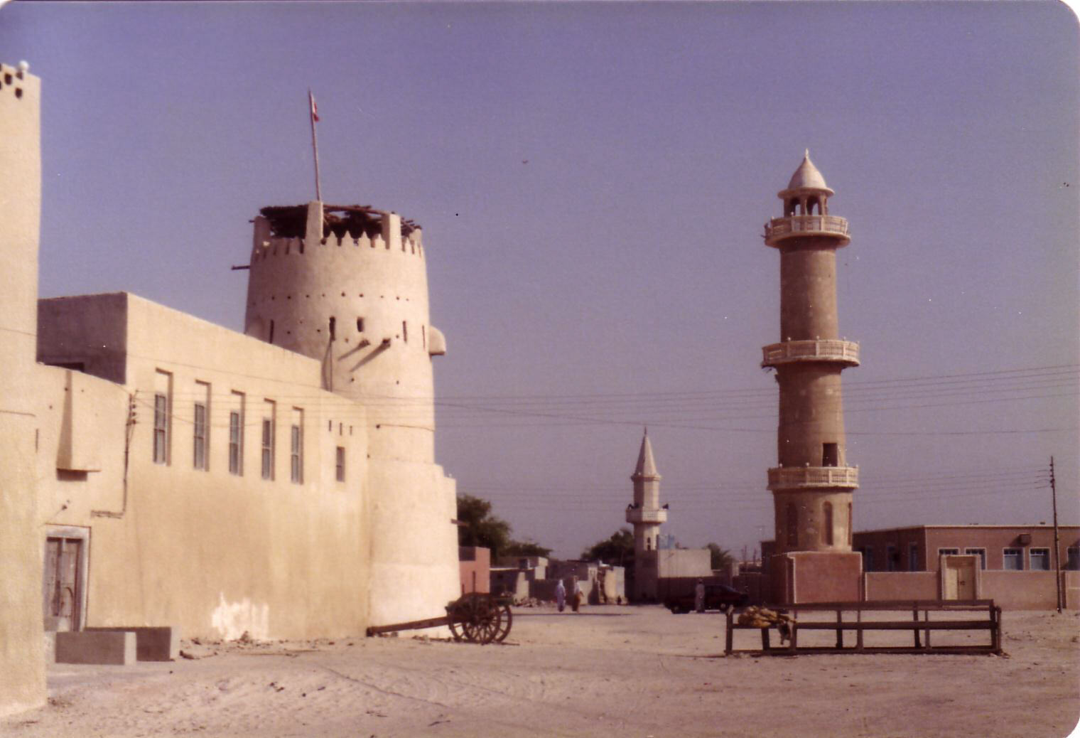 The main square in Umm Al Quaiwain, UAE, with fort and mosque