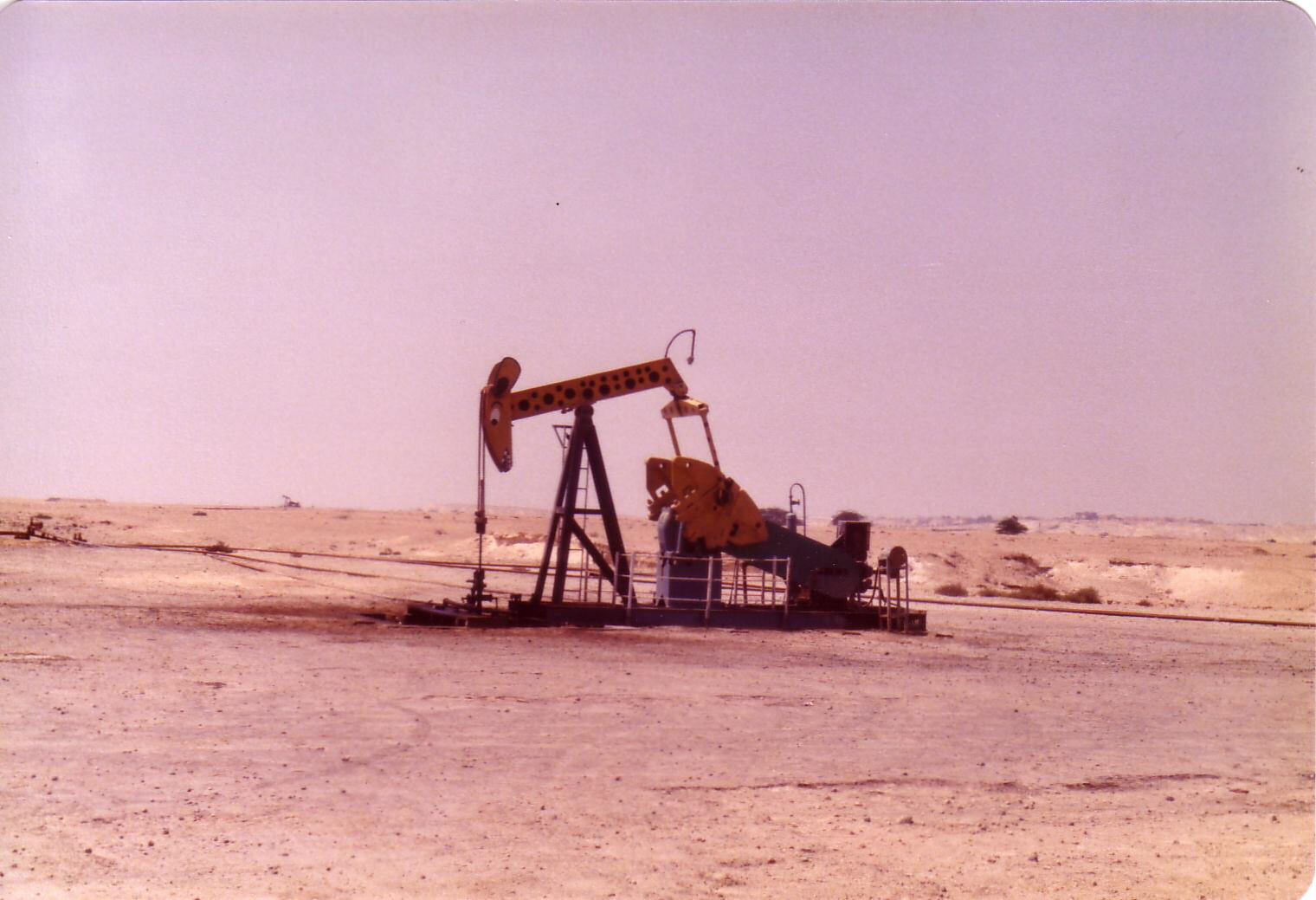 A 'nodding donkey' oil well near Awali, Bahrain