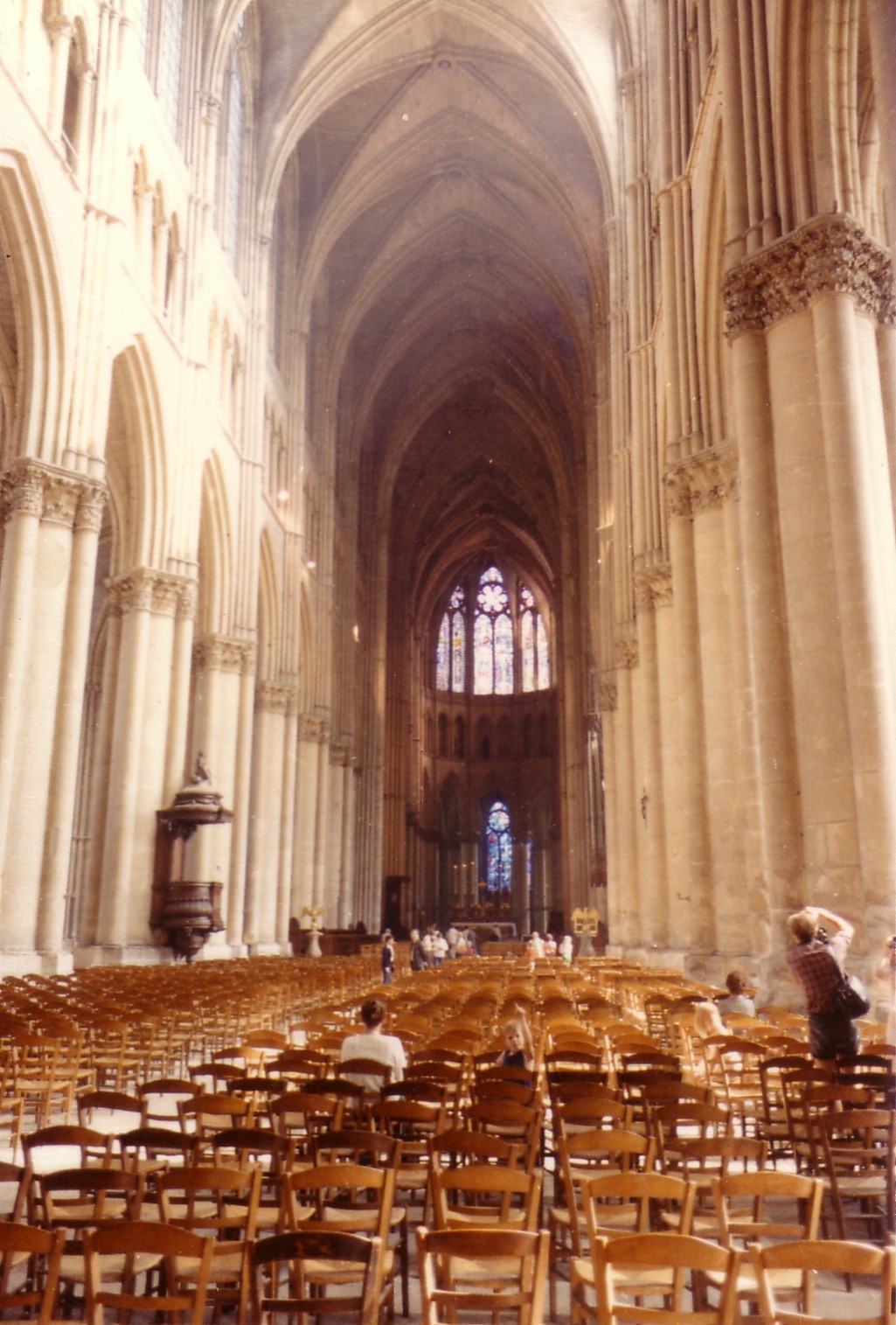 Inside the cathedral in Reims, France