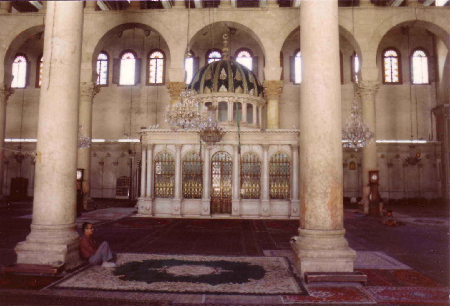 Inside the Omayyid mosque in Damascus