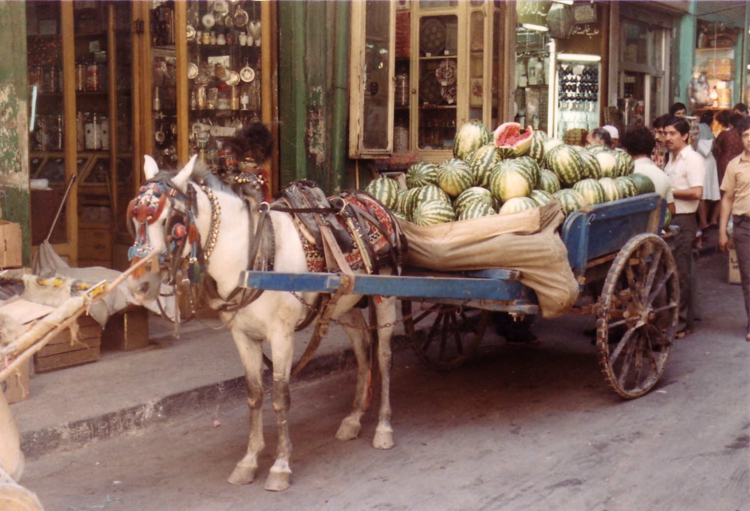 Watermelon seller in the souks of Damascus