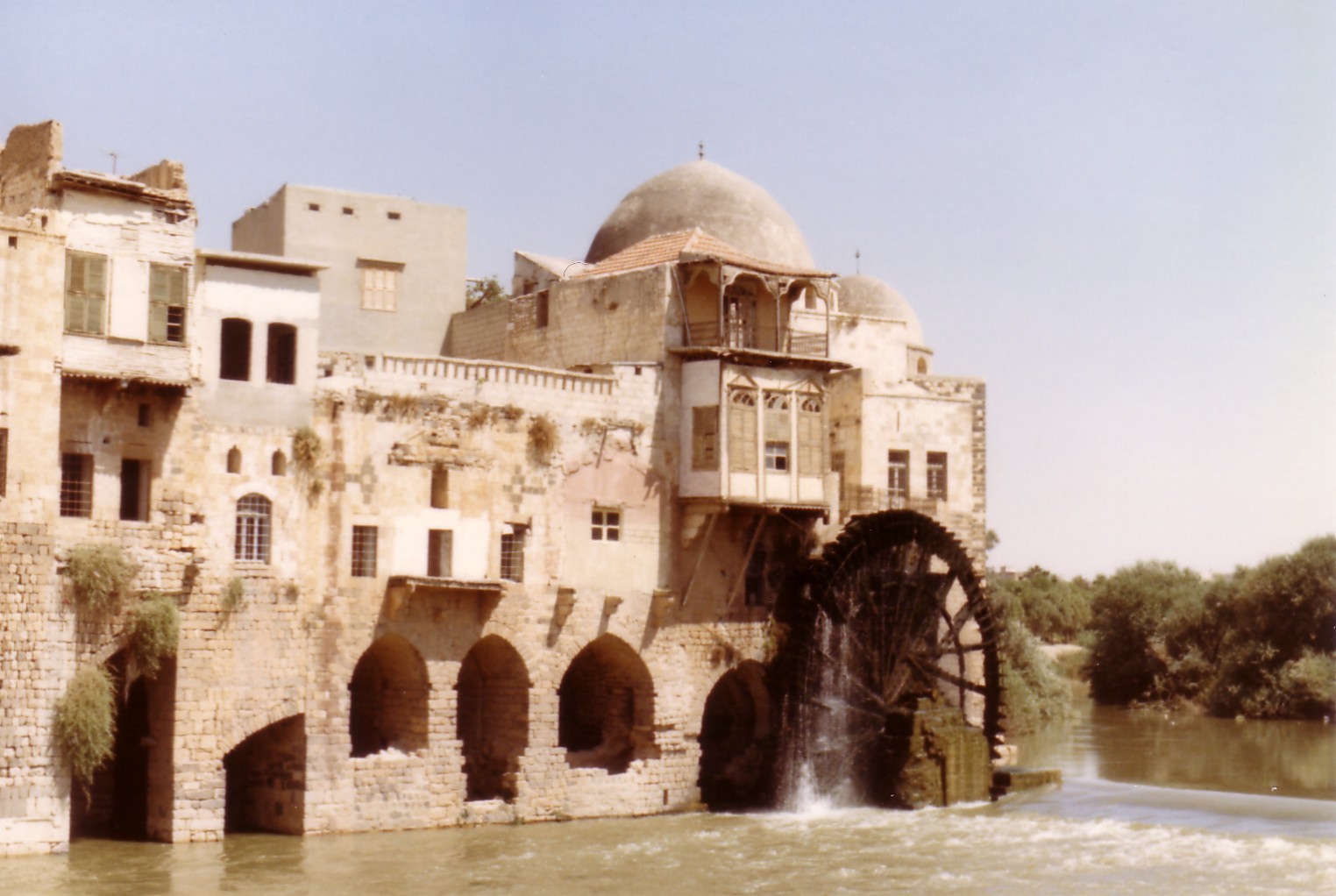 One of the giant water-wheels in Hama, Syria