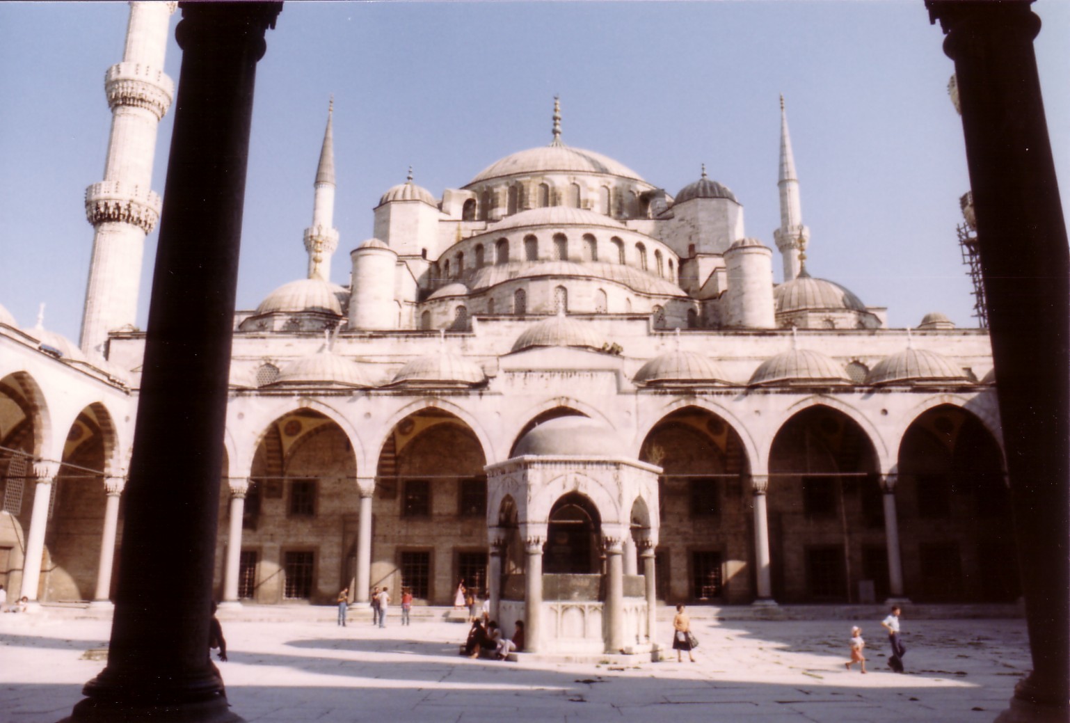 In the courtyard of the Sultan Ahmet mosque in Istanbul