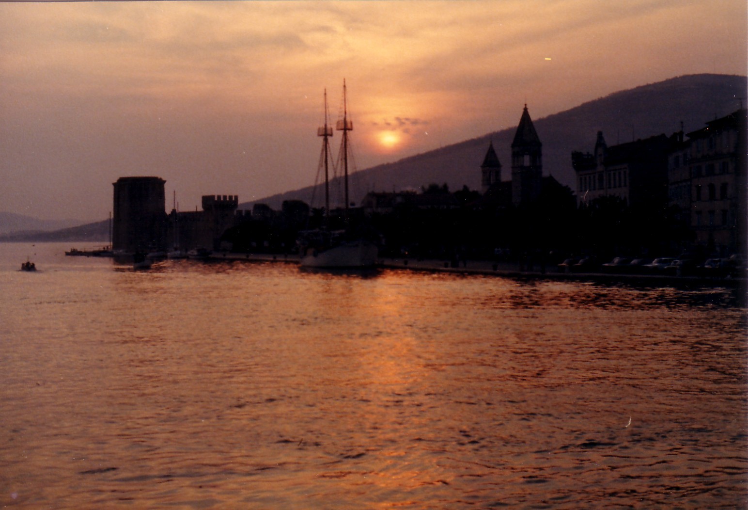 The medieval town of Trogir in Yugoslavia