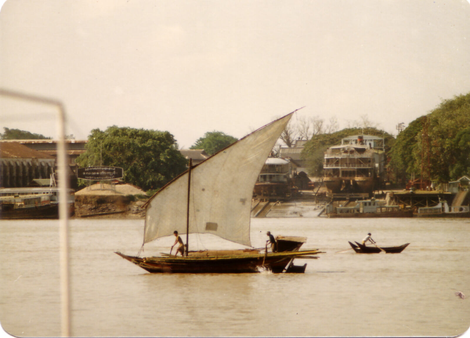 The Rangoon River opposite the Strand Hotel, Burma