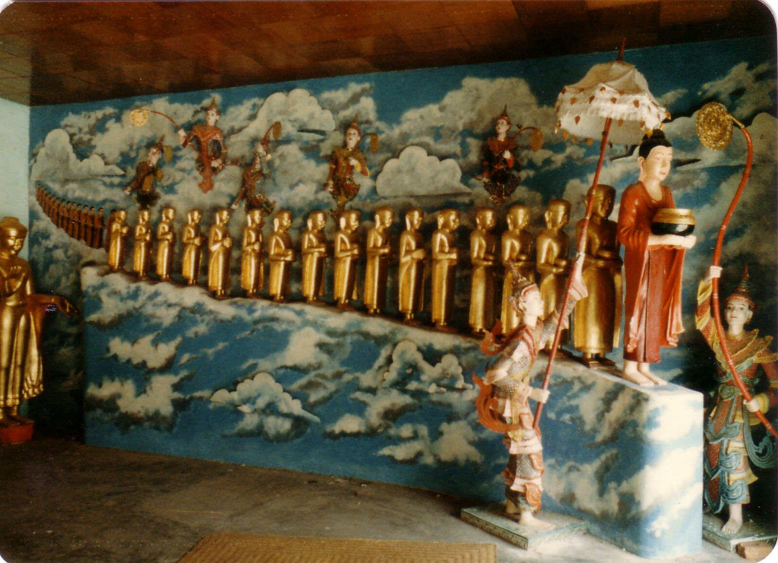 Inside Shwezigon Temple in Pagan, Burma