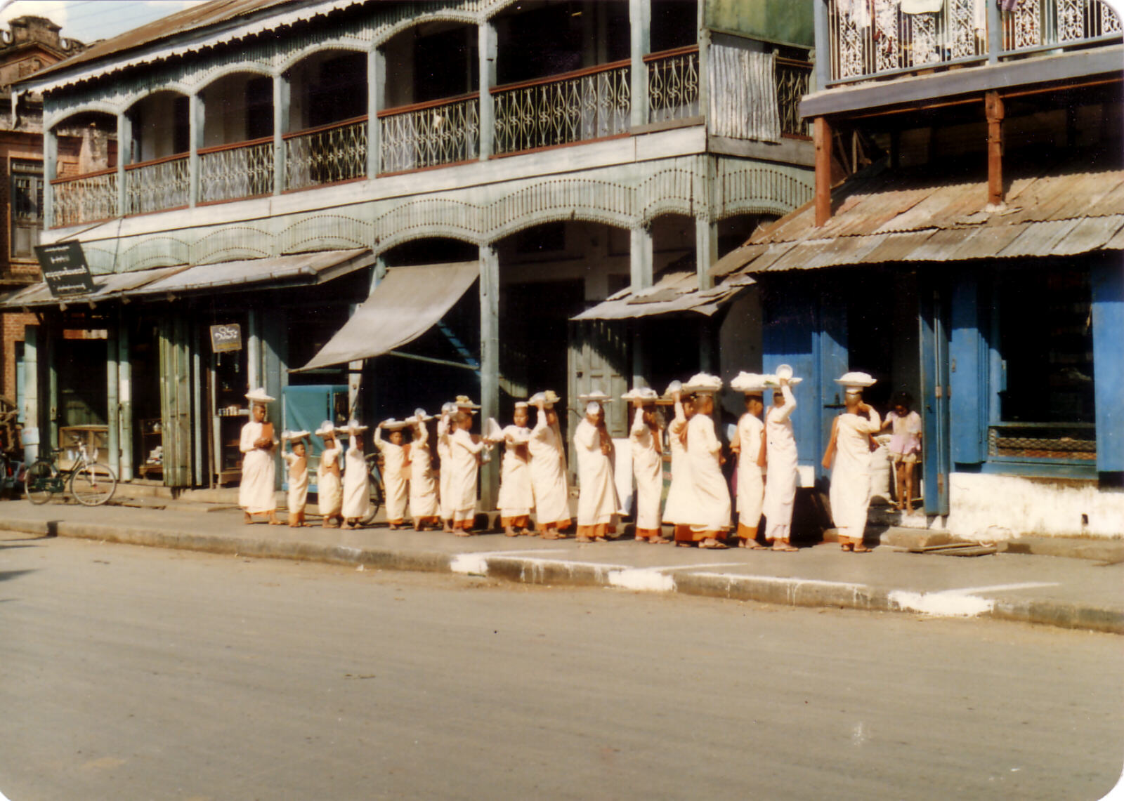 Buddhist nuns in the market in Maymyo, Burma