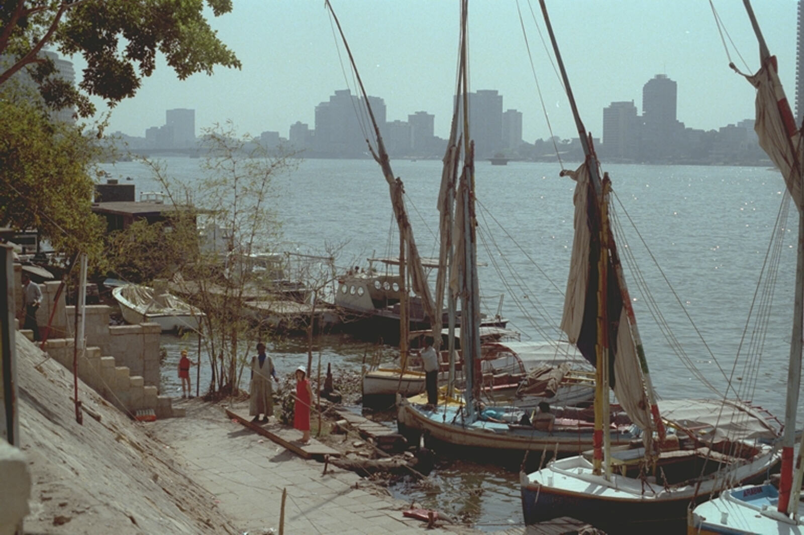 Feluccas on the Nile near the Hilton hotel, Cairo