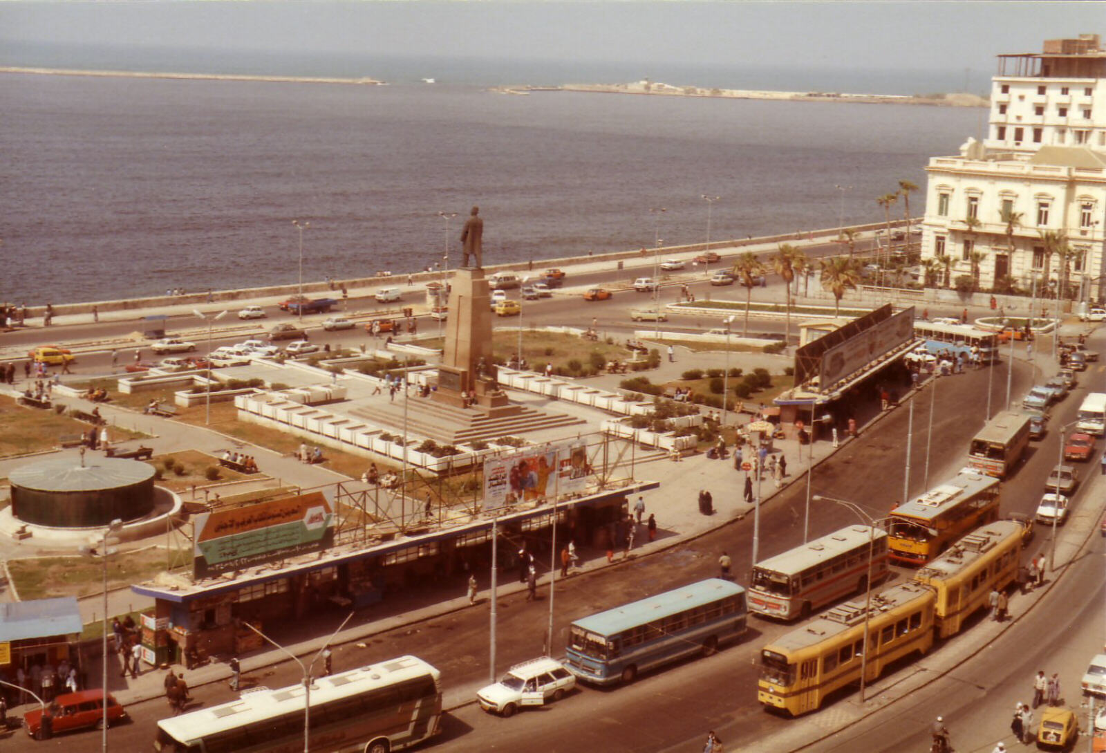 View of the Square and the sea from Hotel New Capri, Alexandria, Egypt