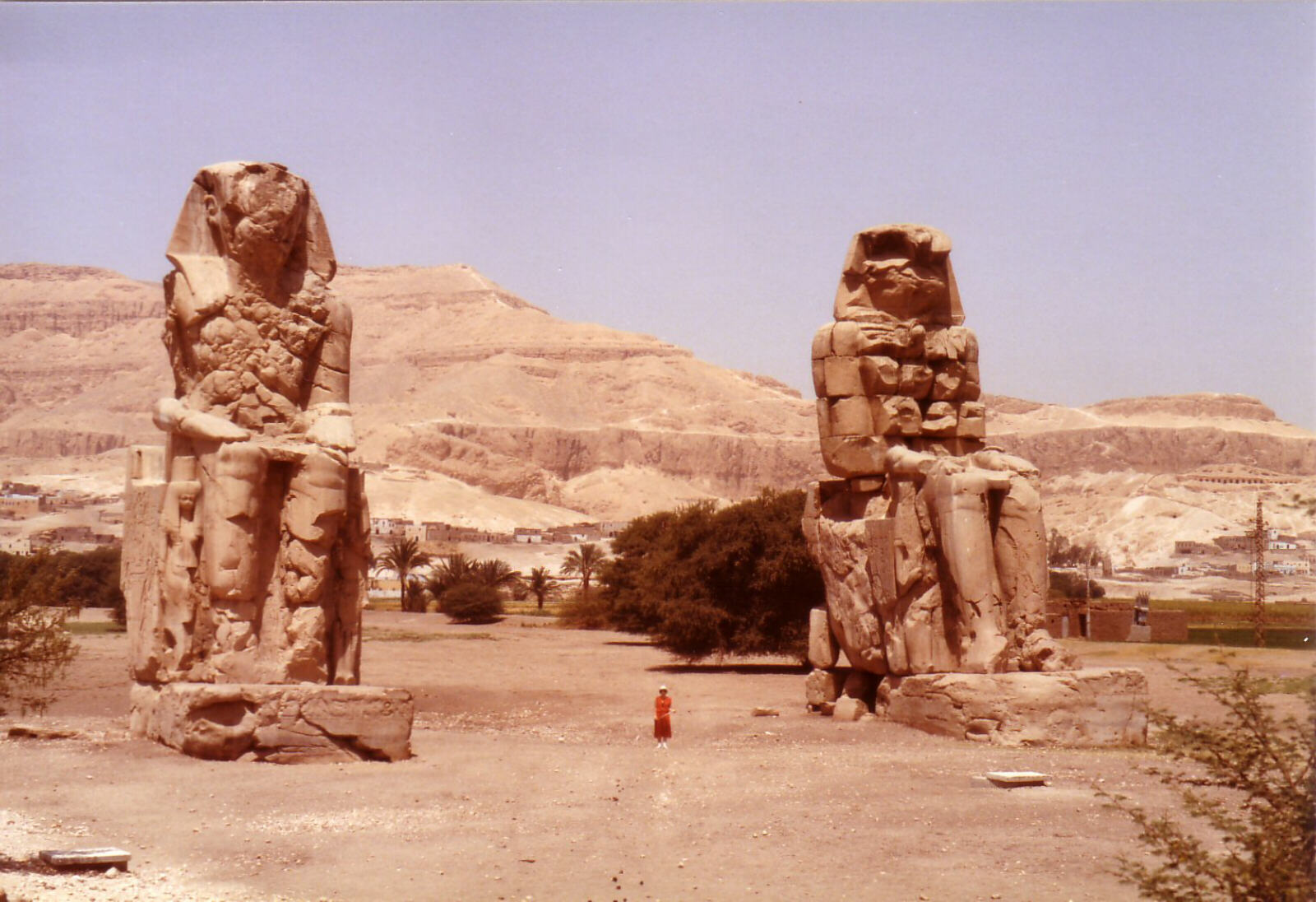 The Colossi of Memnon on the way to the Valley of the Kings, Luxor