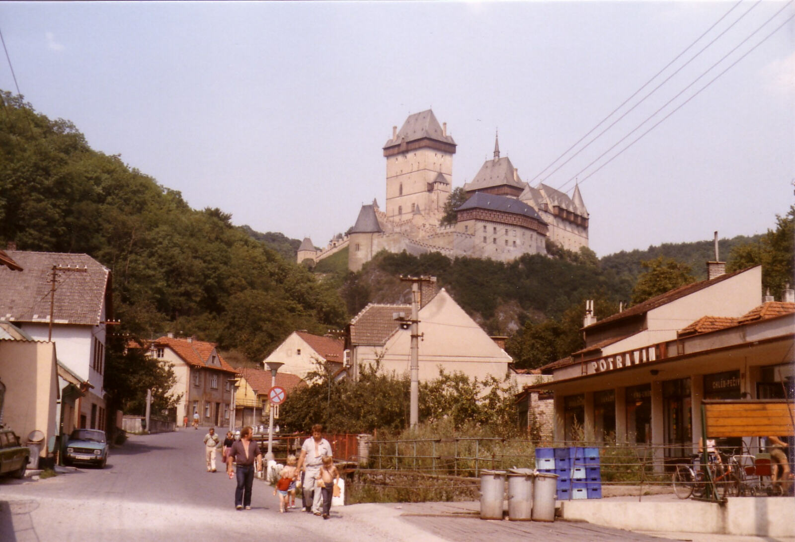 Karlstein castle, up an unmarked one-way road