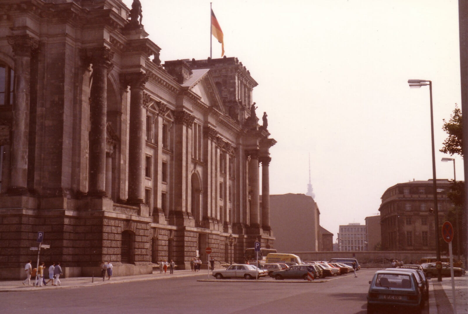 Street in West Berlin divided by the Wall