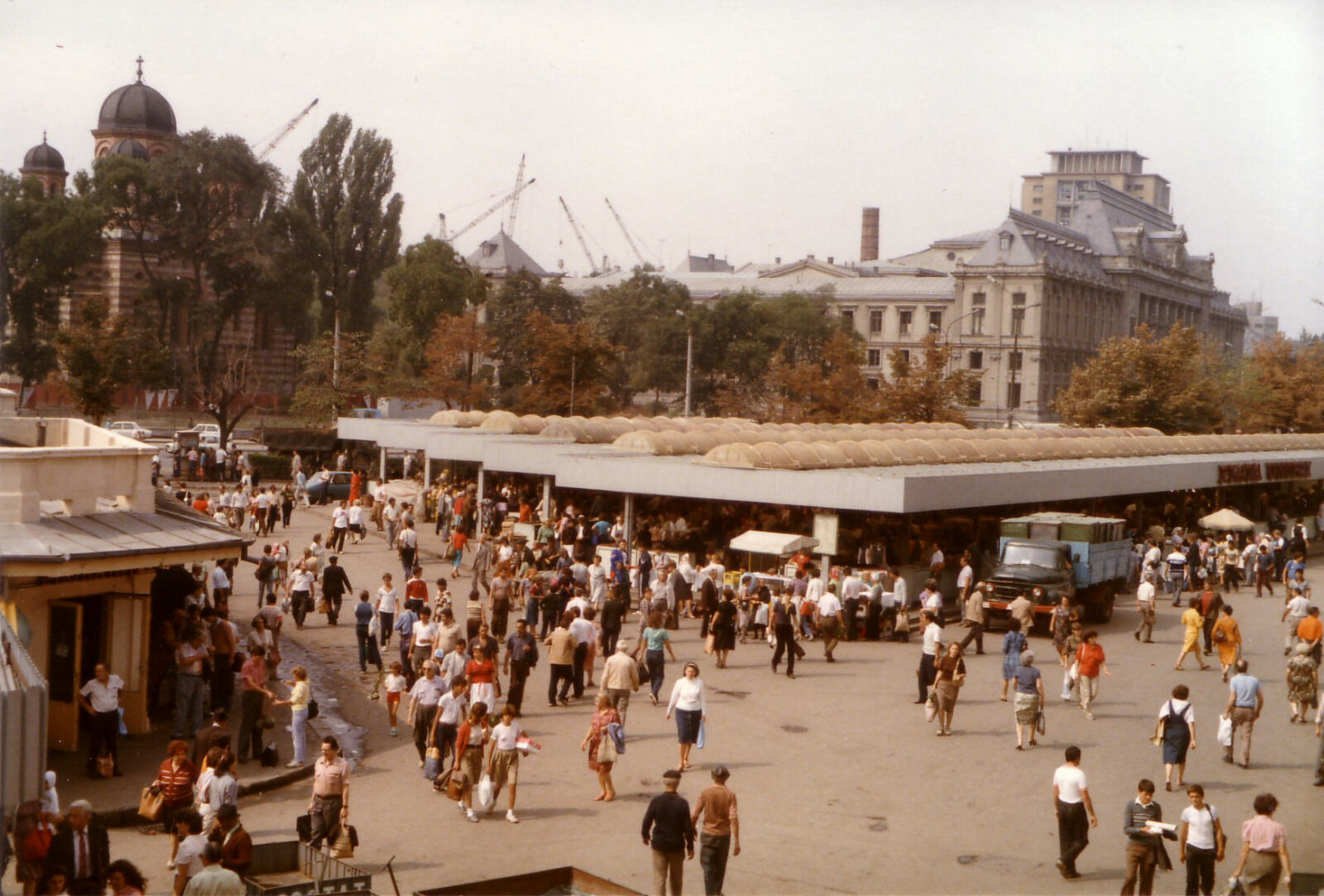 The market in Unirii Square in Bucharest, Romania