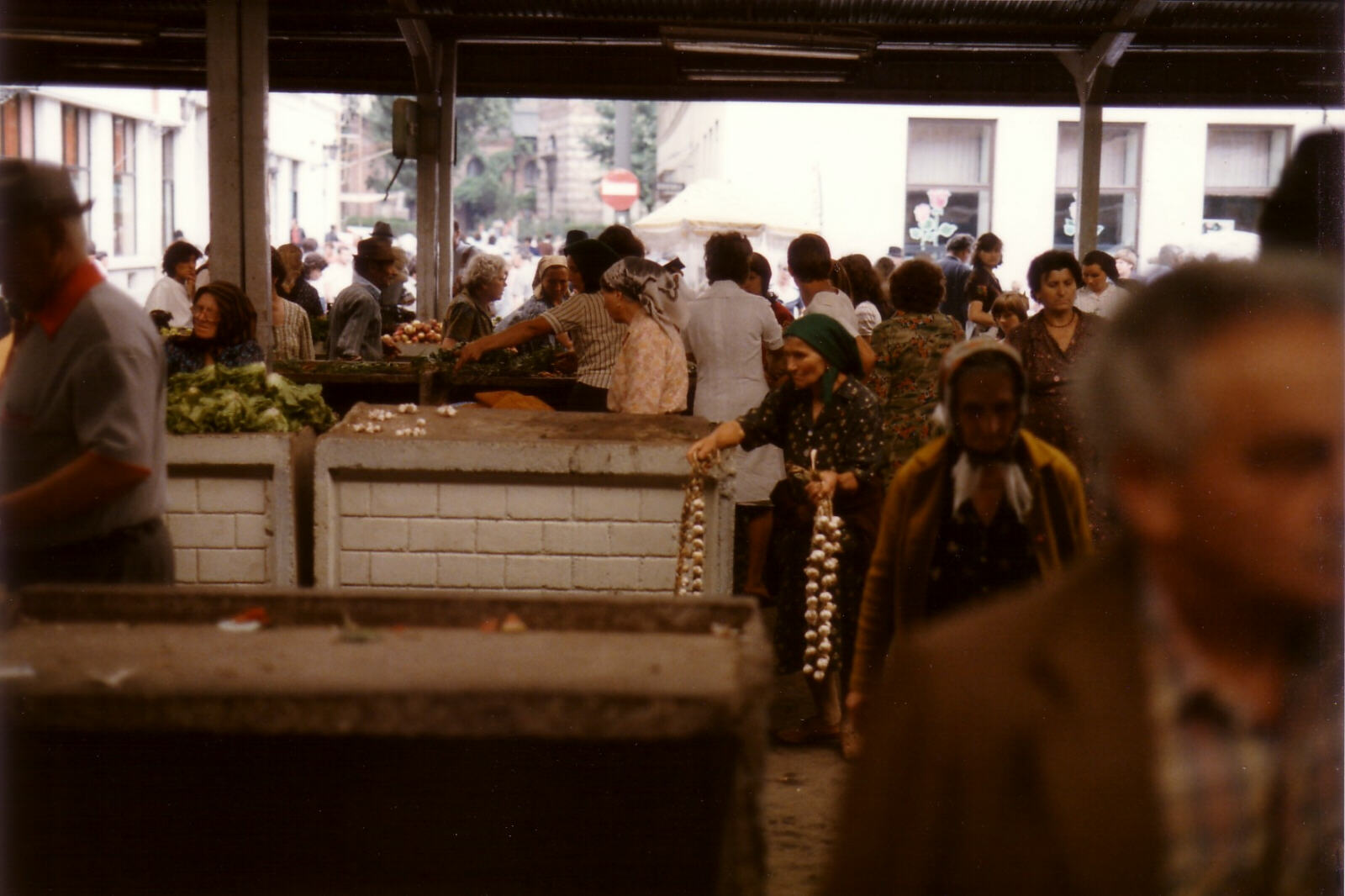 In the vegetable market in Unirii Square in Bucharest, Romania